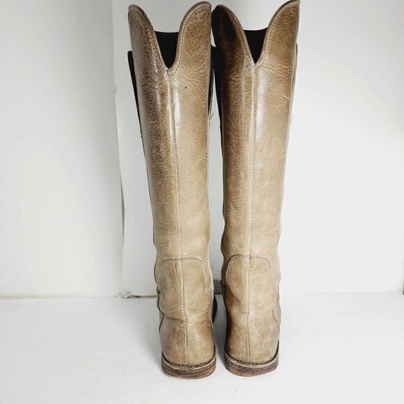 Frye Women's Paige US6,5BDistressed Leather Taupe Tall Equestrian Riding Boots - Picture 9 of 12